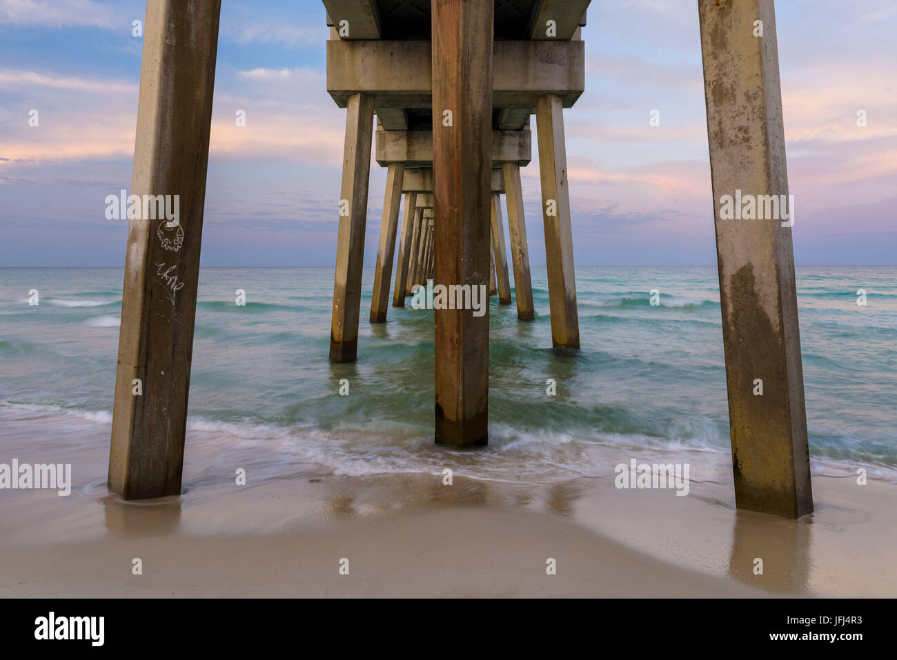 La contea di pier in Panama city, Stati Uniti, Florida, Panama City Beach Foto Stock
