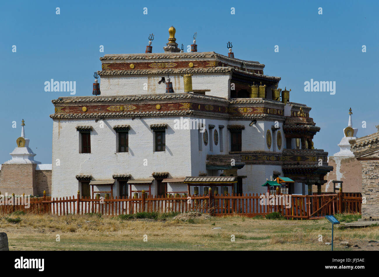 Mongolia, Asia Centrale, Karakorum / Qara Qorum, chiostro di Erdene Zuu, capitale di Gengis Khan Foto Stock