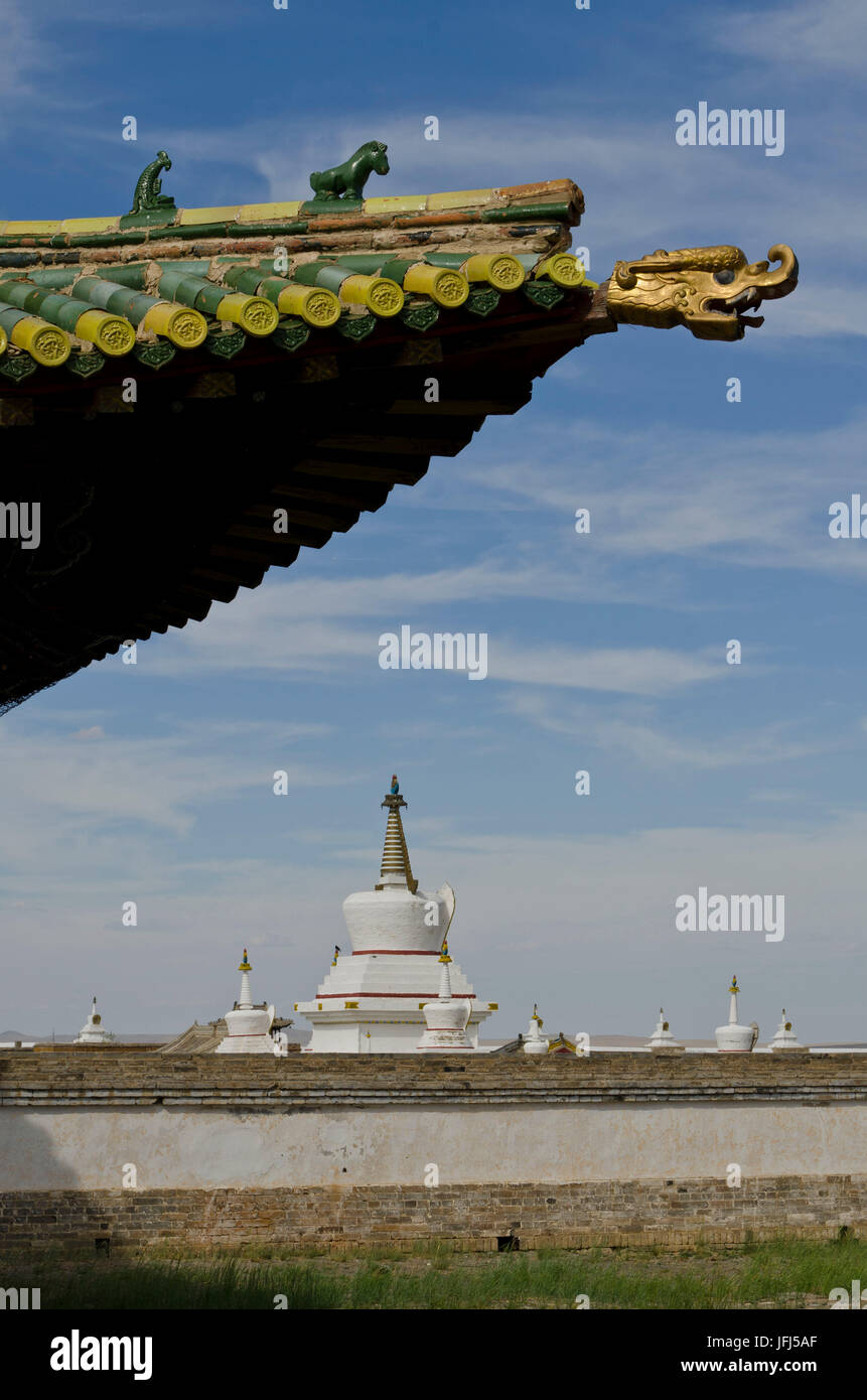 Mongolia, Asia Centrale, Karakorum / Qara Qorum, chiostro di Erdene Zuu, capitale di Gengis Khan Foto Stock