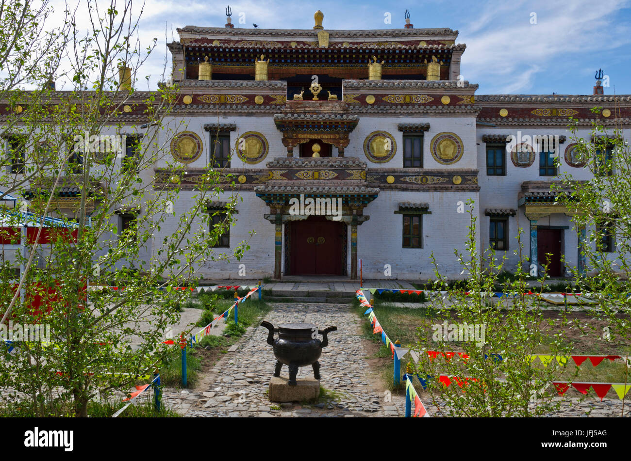 Mongolia, Asia Centrale, Karakorum / Qara Qorum, chiostro di Erdene Zuu, capitale di Gengis Khan Foto Stock