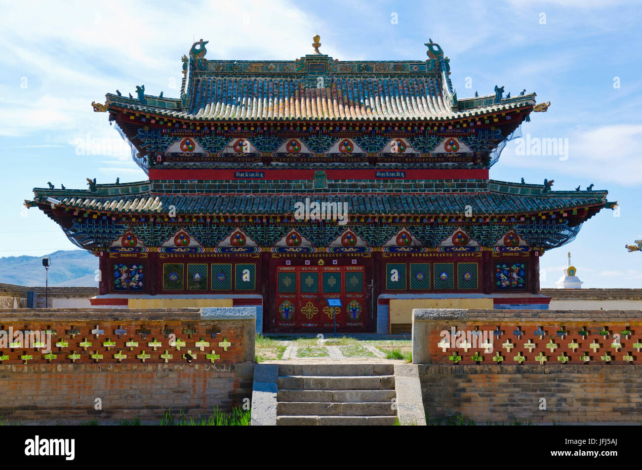 Mongolia, Asia Centrale, Karakorum / Qara Qorum, chiostro di Erdene Zuu, capitale di Gengis Khan Foto Stock