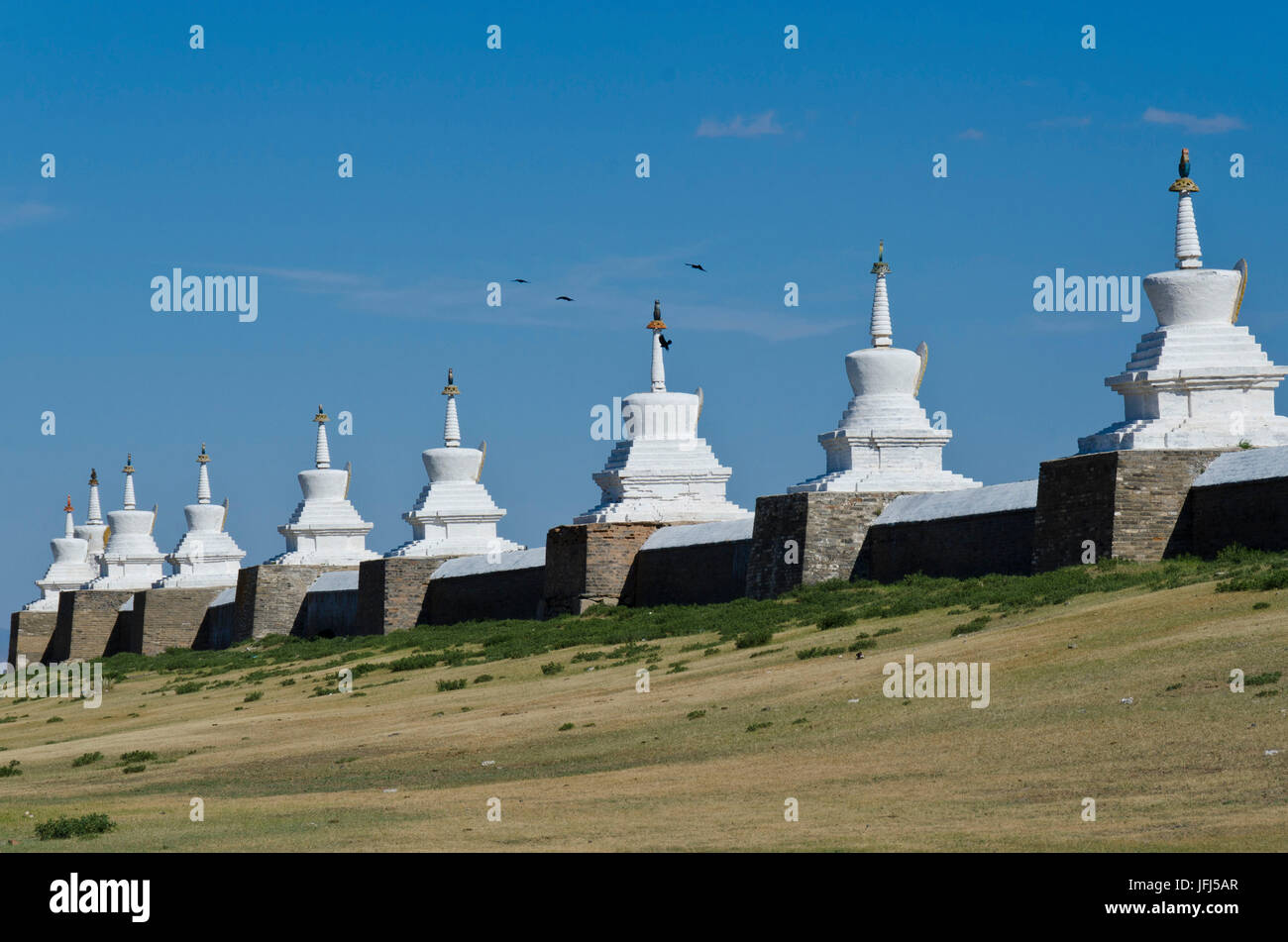 Mongolia, Asia Centrale, Karakorum / Qara Qorum, chiostro di Erdene Zuu, capitale di Gengis Khan Foto Stock