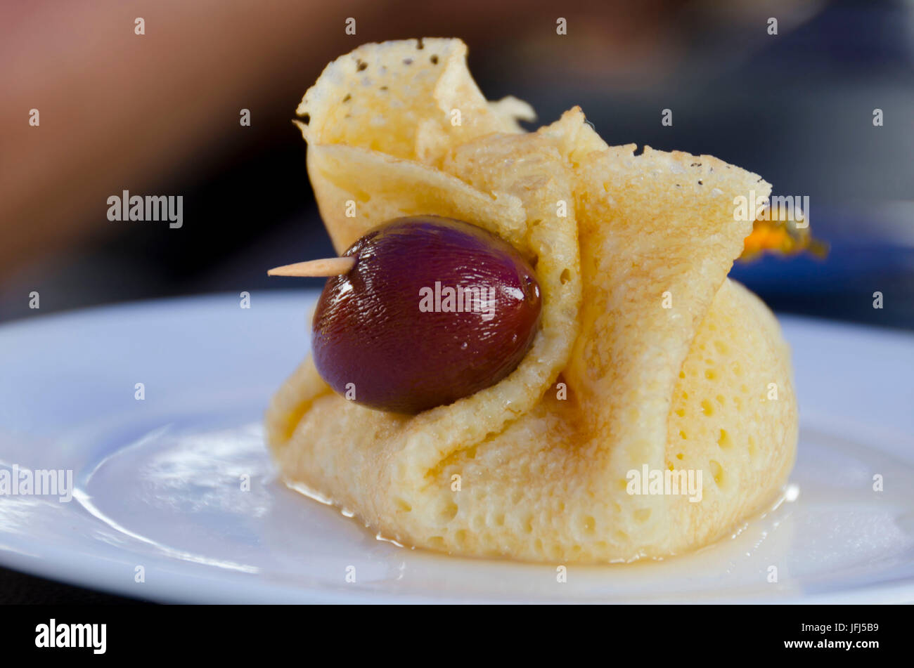 In Mongolia e in Asia centrale, Hustai national park, camp, ristorante, cibo tradizionale Foto Stock