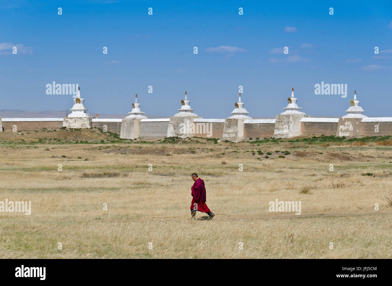 Mongolia, Asia Centrale, Karakorum / Qara Qorum, chiostro di Erdene Zuu, capitale di Gengis Khan Foto Stock