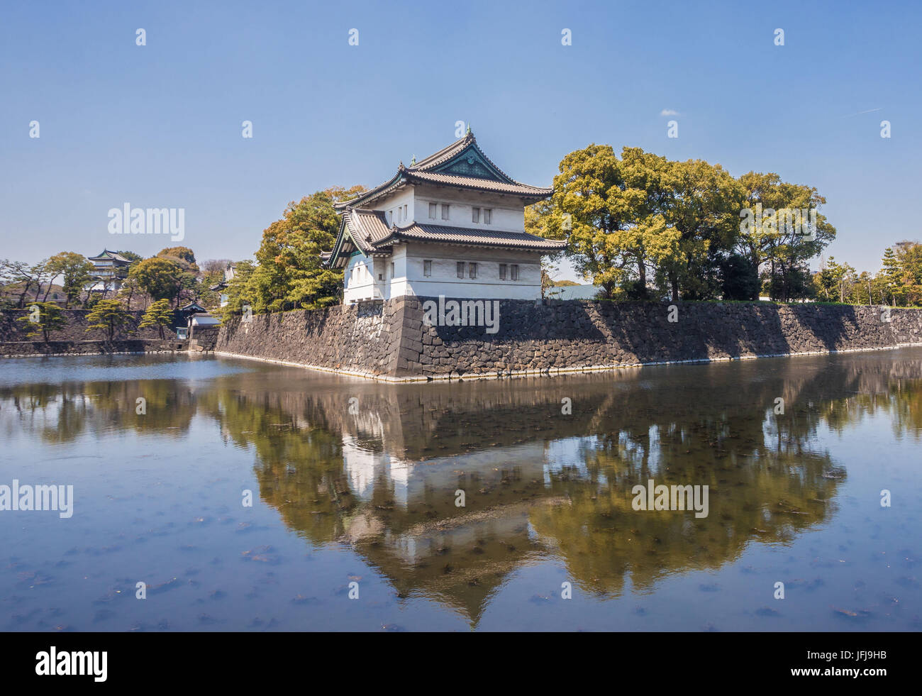 Giappone, città di Tokyo, il Palazzo Imperiale di pareti, nei pressi di Otemachi area, Foto Stock