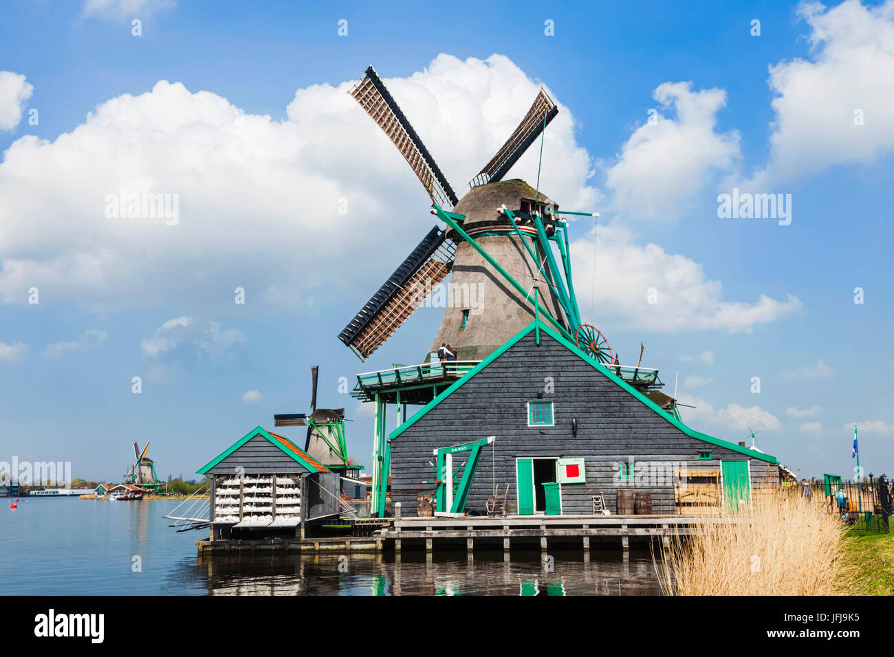 Europa, Paesi Bassi, Zaandam, Zaanse Schans, mulini a vento Foto Stock