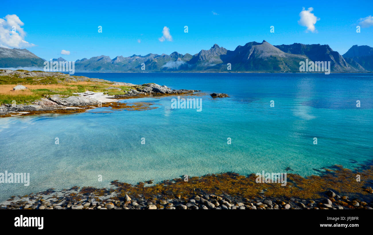 Lofoten Island, vicino a Valnes (Vestvågøy), Norvegia, Europa Foto Stock