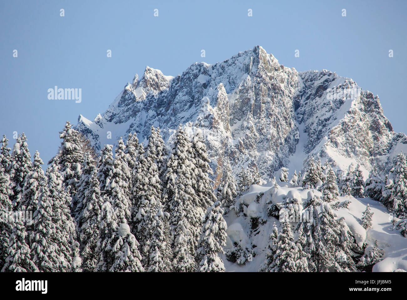 Lunghin picco dopo una nevicata del Cantone dei Grigioni, Maloja Pass, Engadina, Svizzera, Europa Foto Stock