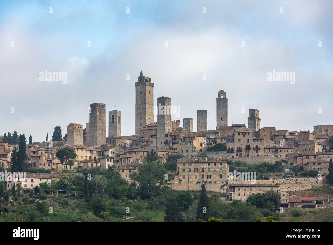 San Gimignano, Val d'Orcia, Siena distretto, Toscana, Italia, Foto Stock