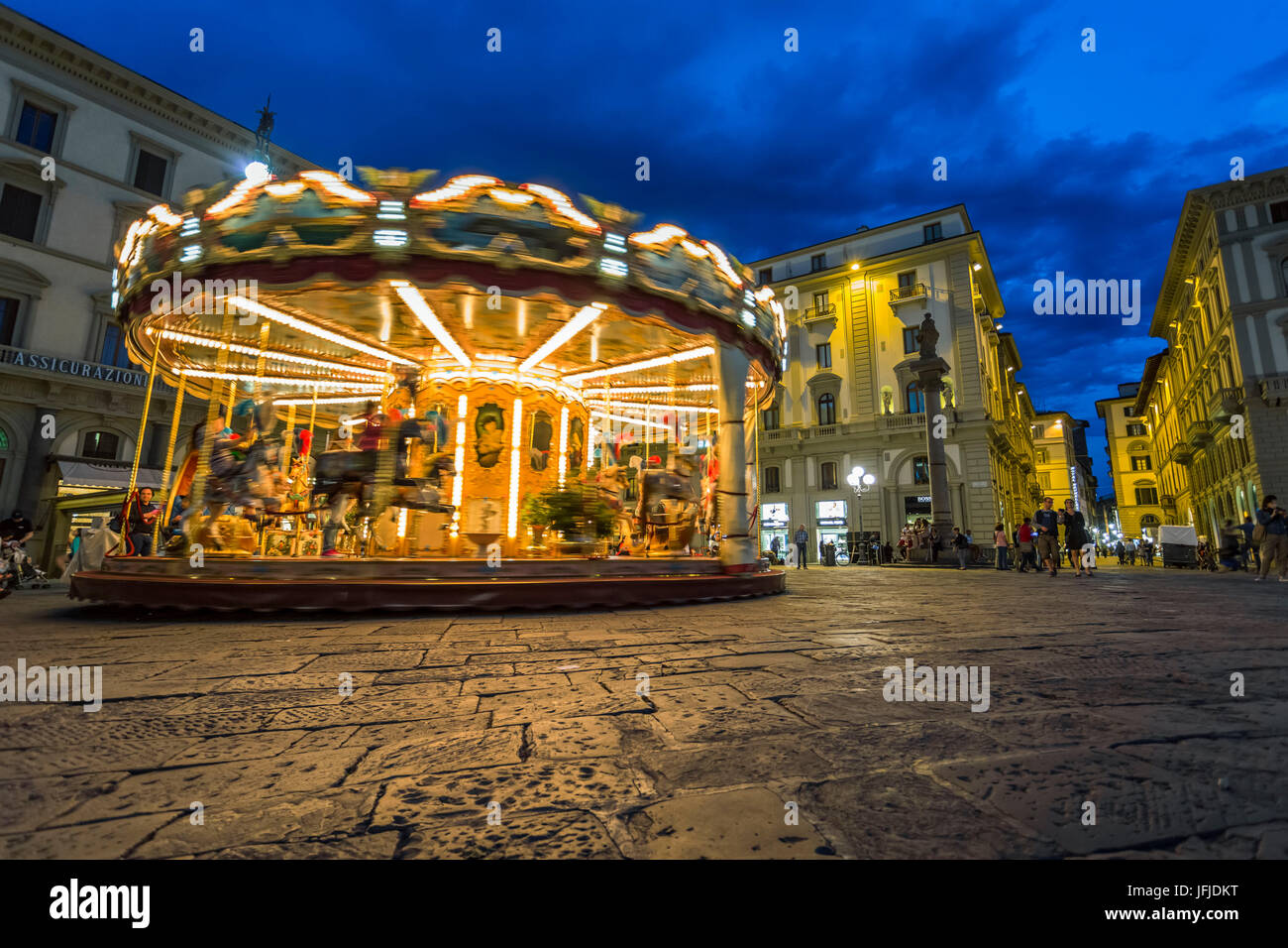 La giostra storica in Piazza della Repubblica, Firenze, Toscana, Italia, Foto Stock