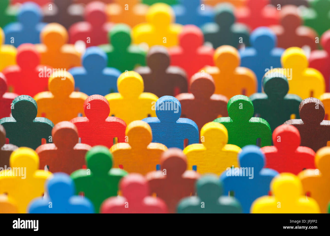 Verniciato colorato gruppo di persone nelle figure Foto Stock