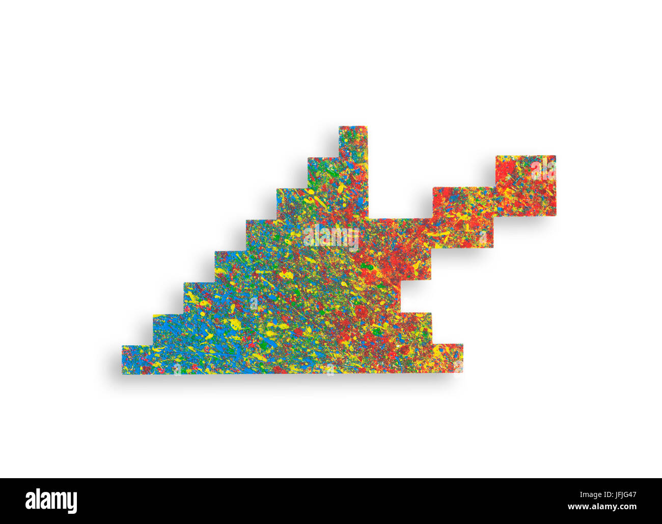 Verniciato colorato computer simbolo a forma di freccia Foto Stock