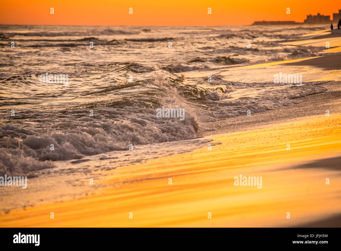 Arancione tramonto sul Golfo del Messico a destin fl Foto Stock