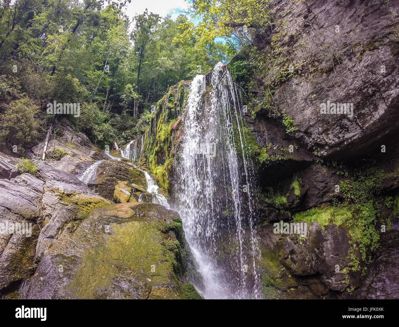 Cascate in montagna sul lago jocassee Carolina del Sud Foto Stock