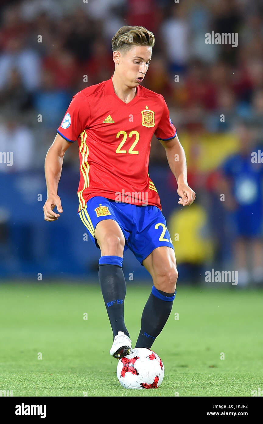 Marcos Llorente durante UEFA Europei Under-21 partita finale tra la  Germania e la Spagna in merito a giugno 30, 2017 a Cracovia, Polonia. (Foto  di MB Media Foto stock - Alamy