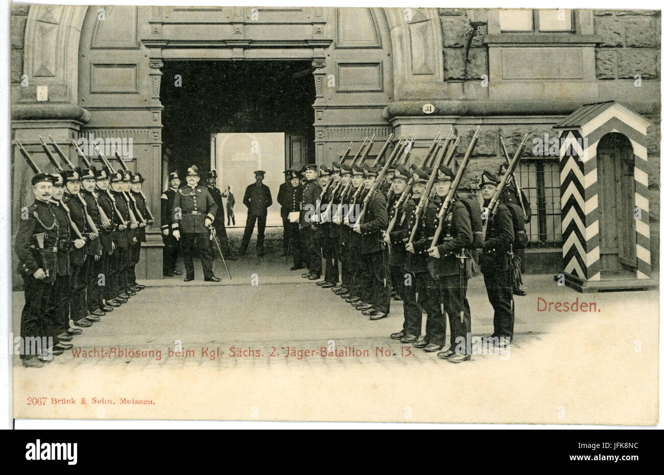 02067-Dresden-1901-Wacht-Ablösung 2. Jäger-Bataillon-Brück & Sohn Kunstverlag Foto Stock