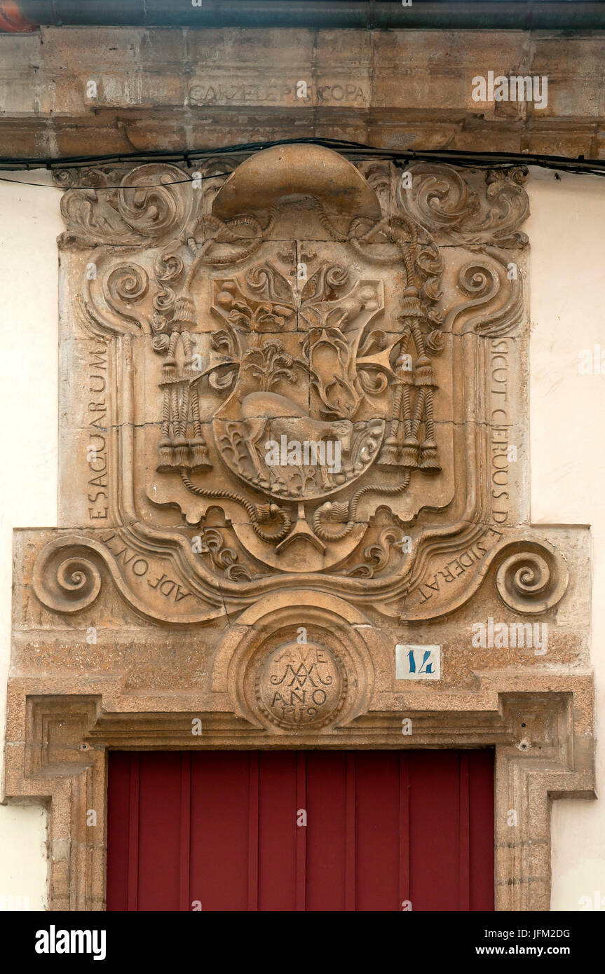 Ex carcere episcopale (anno 1719) - protezione del vescovo Juan Munoz de las Cuevas, Orense, regione della Galizia, Spagna, Europa Foto Stock