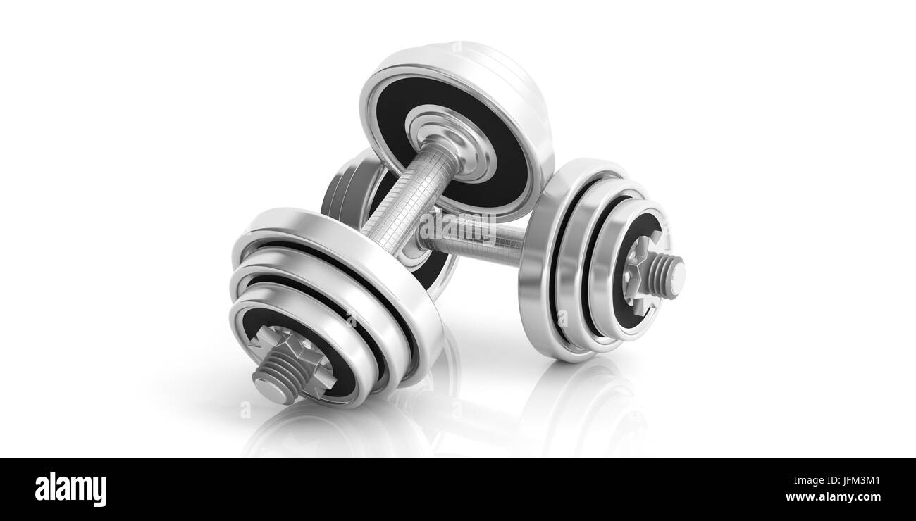 Pesi pesi isolato su sfondo bianco. 3d illustrazione Foto Stock