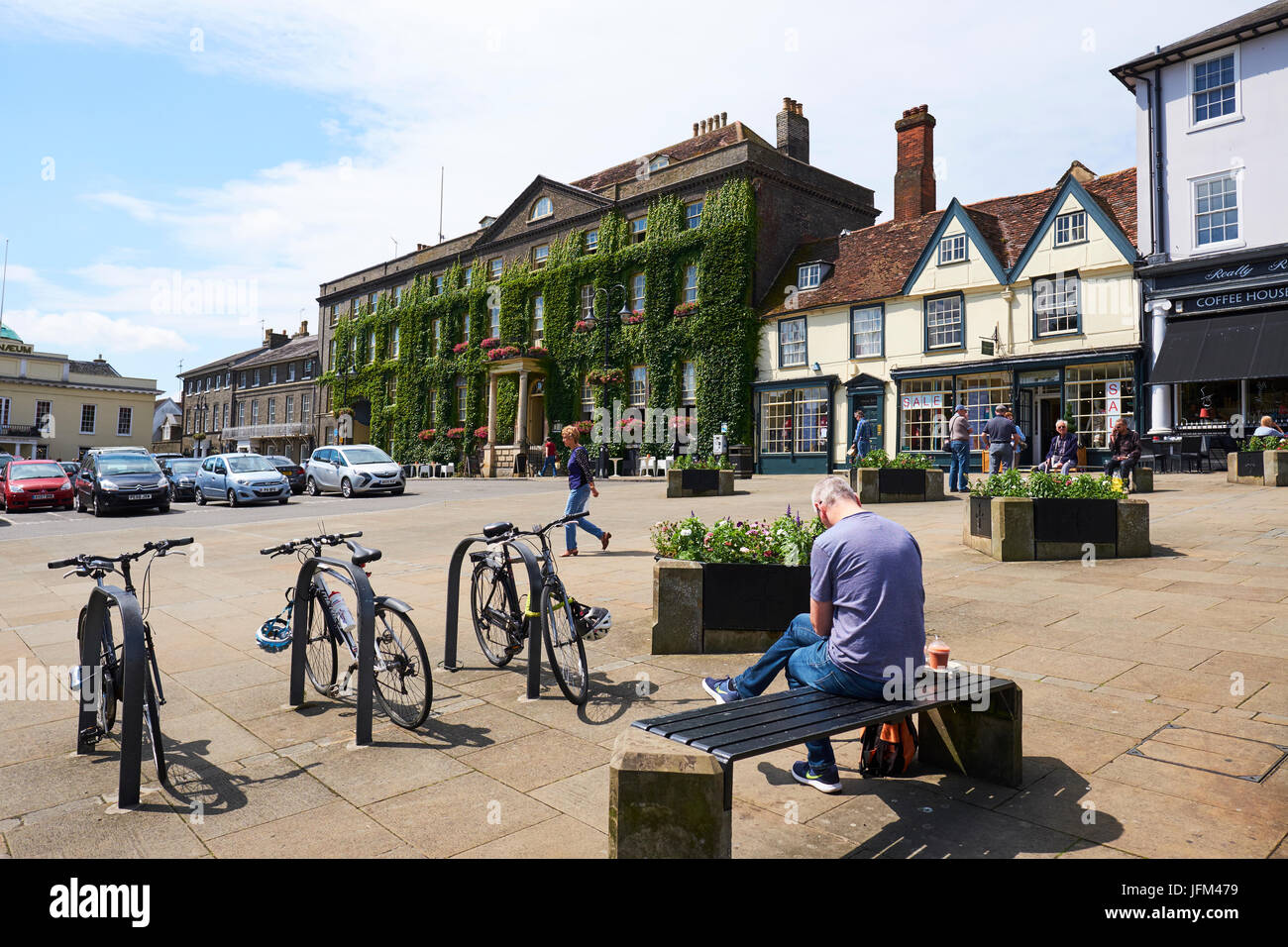 Angel Hotel, Angel Hill, Bury St Edmunds, Suffolk, Regno Unito Foto Stock