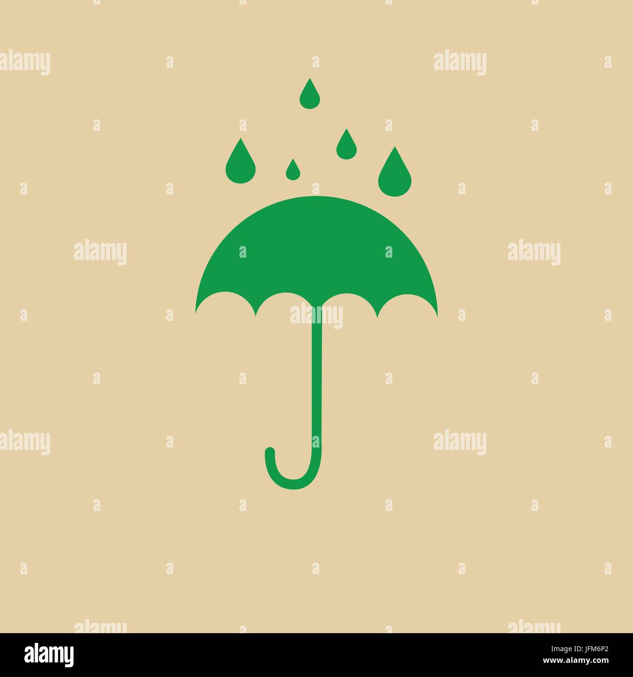 Ombrello simbolo di confezionamento n. Acqua icona Segno Illustrazione Vettoriale