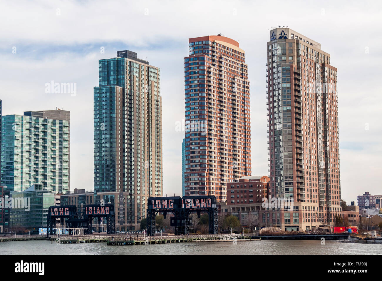 Stati Uniti d'America, New York, Long Island, Queens, Long Island City su East River Foto Stock