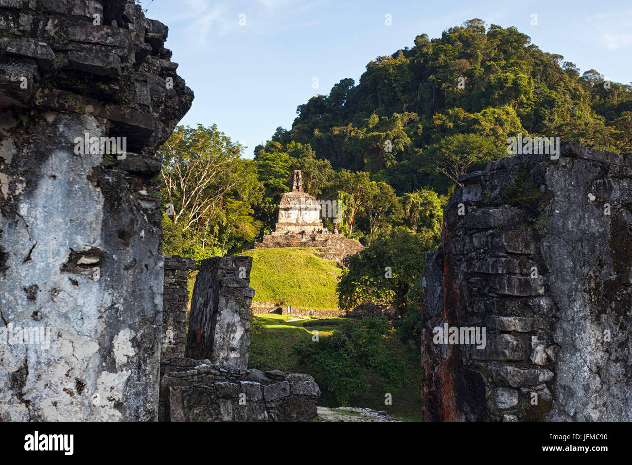 Tempio della croce, Palenque sito archeologico, Palenque Parco Nazionale, Chiapas, Messico, Foto Stock