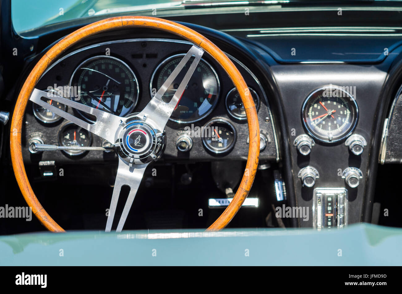 Stati Uniti d'America, Massachusetts, Cape Ann, Gloucester, Classic Cars, 1960's-auto volante Foto Stock