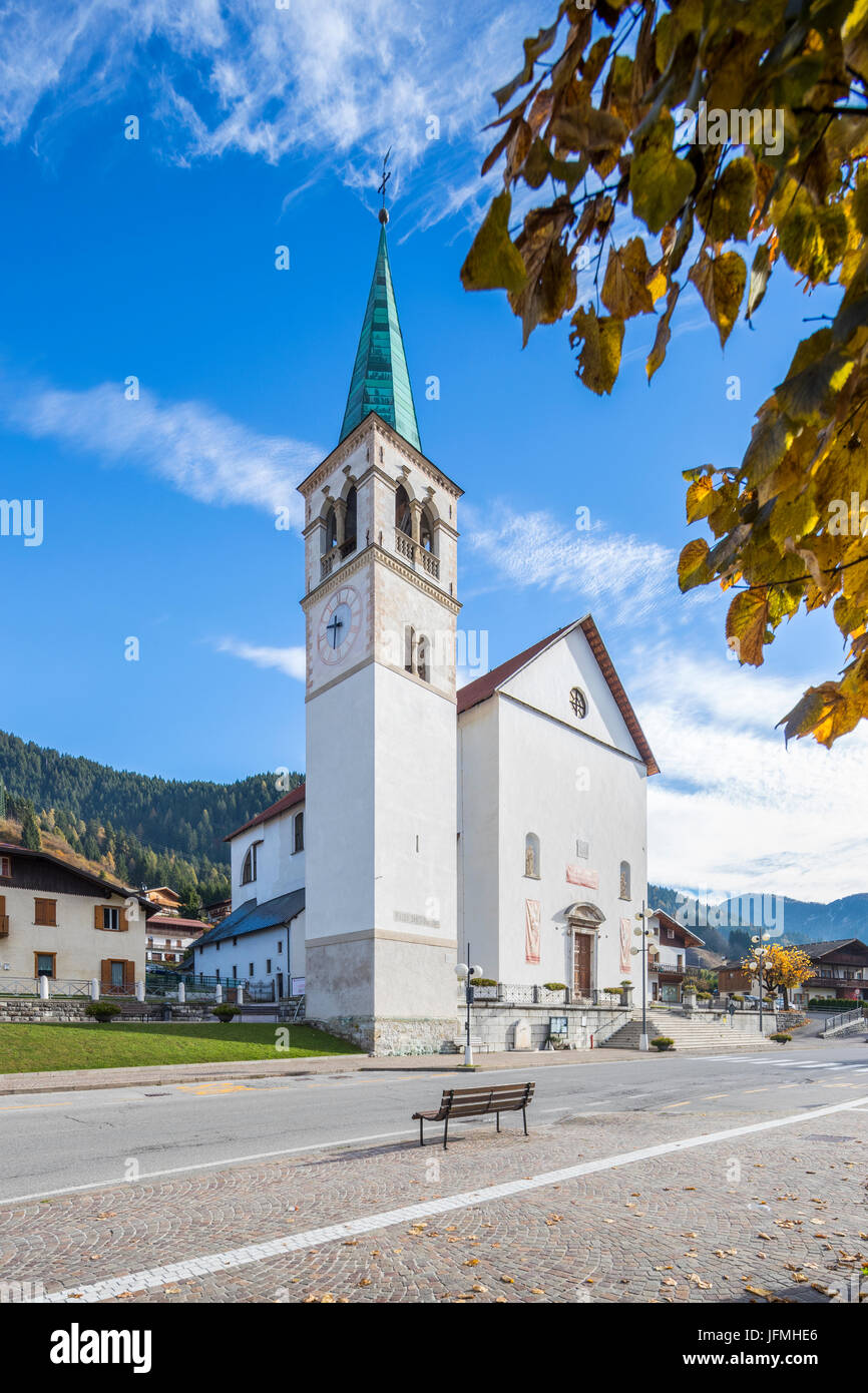 Parrocchia San Lucano Vescovo, Auronzo di Cadore, provincia di Belluno, regione Veneto, Italia, Europa. Foto Stock