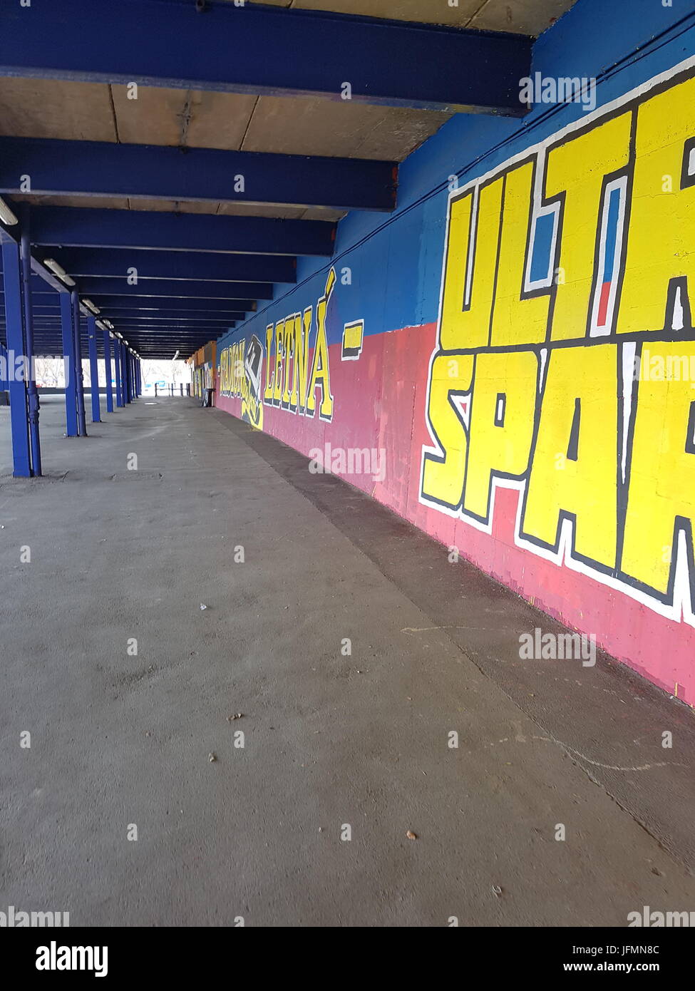 Ultras Sparta Praga, Generali Arena Grafitti esterna Foto Stock