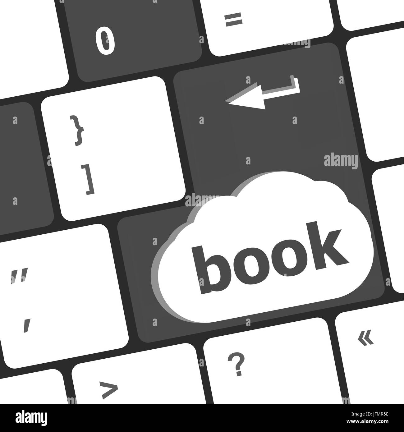 Pulsante libro sui tasti della tastiera - concetto di business Foto Stock