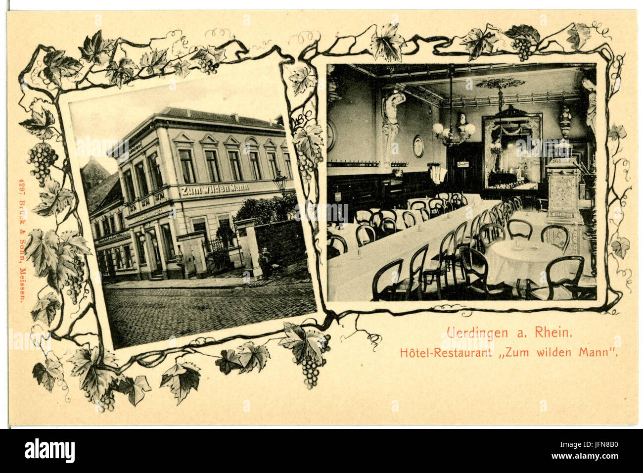 04297-UERDINGEN-1903-ristorante zum wilden Mann-Brück & Sohn Kunstverlag Foto Stock