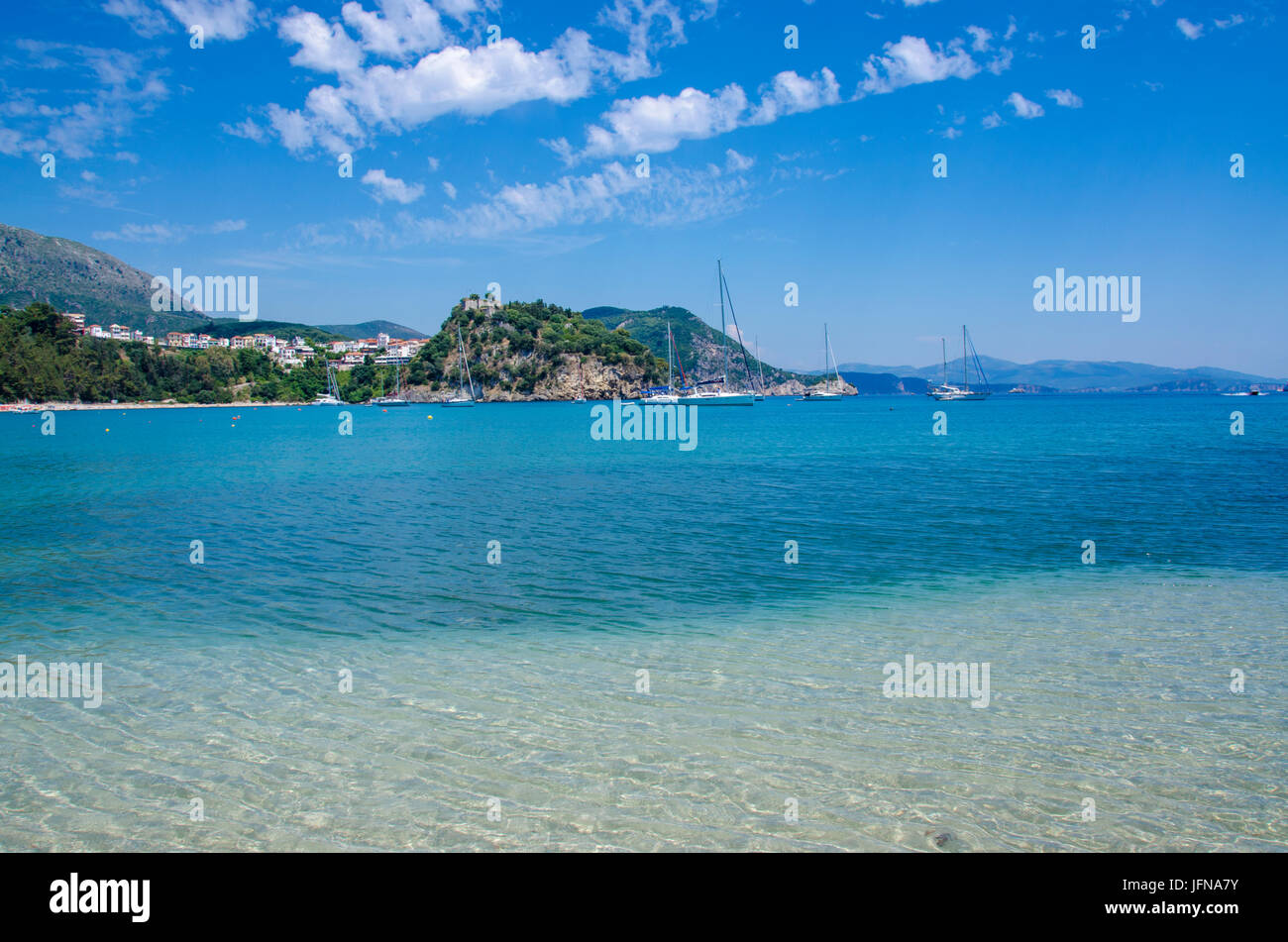 La Grecia, Parga - Spiaggia Valtos - Mar Ionio Foto Stock