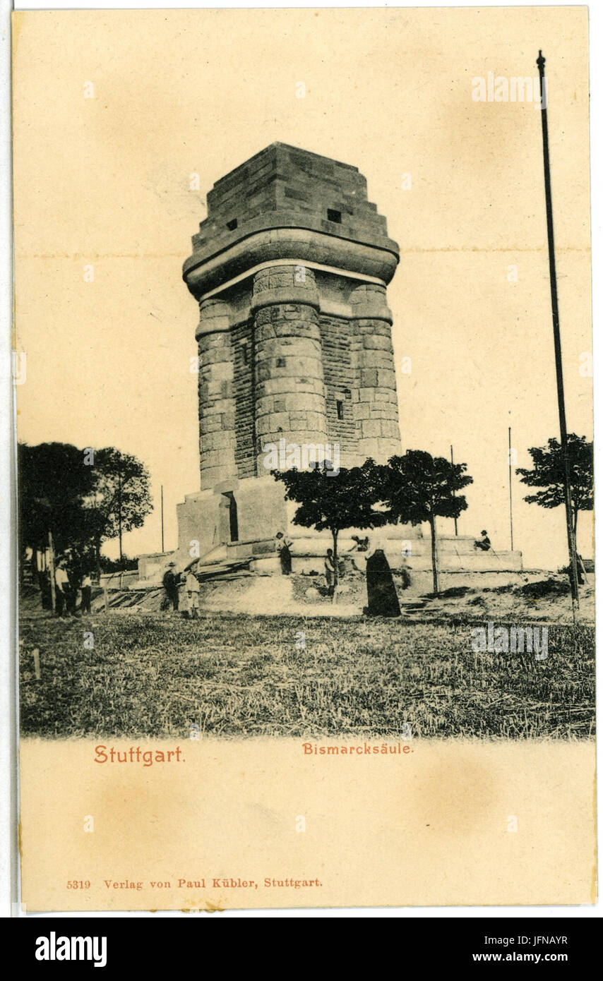 05319-Stuttgart-1904-Bismarcksäule-Brück & Sohn Kunstverlag Foto Stock