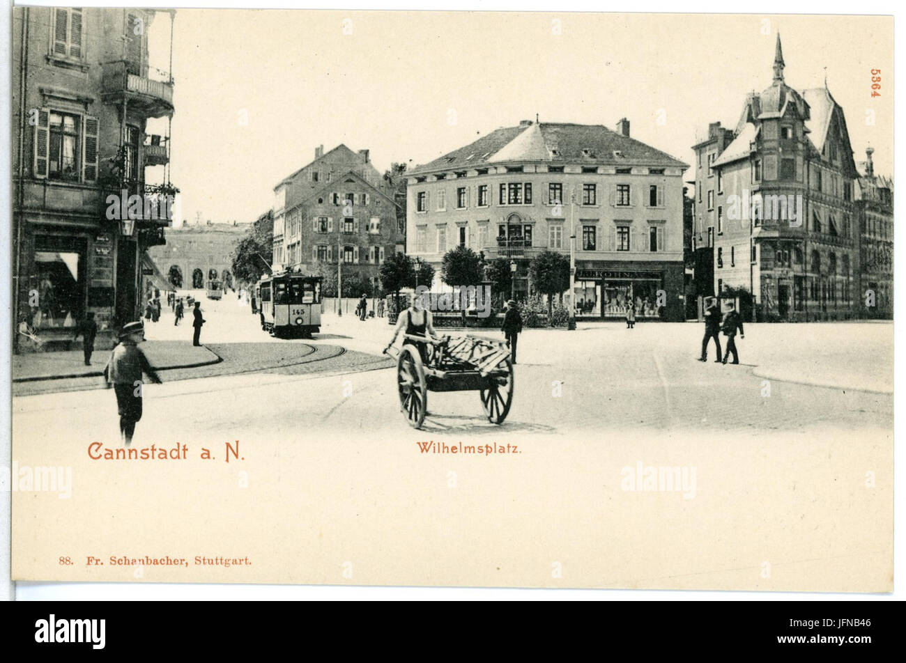 05364-Cannstadt-1904-Wilhelmsplatz mit Strassenbahn-Brück & Sohn Kunstverlag Foto Stock