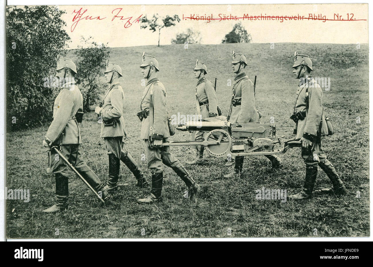 06304--1905-1. Königlich Sächsische Maschinengewehr-Abteilung Nr. 12-Brück & Sohn Kunstverlag Foto Stock