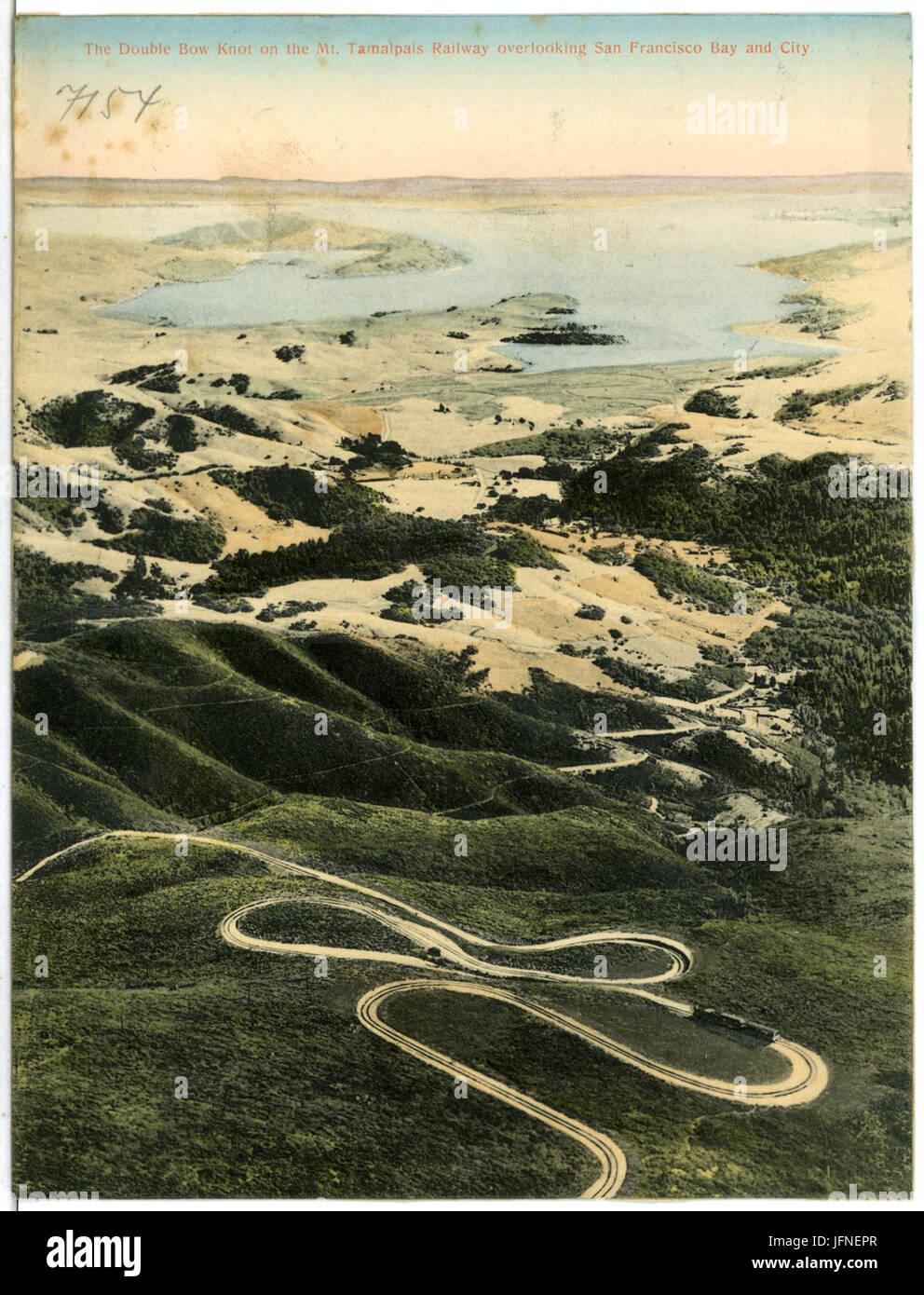 07154-San Francisco-1906-Mt. Tamalpais overlocking Ferroviaria S. Franc. Bay-Brück & Sohn Kunstverlag Foto Stock