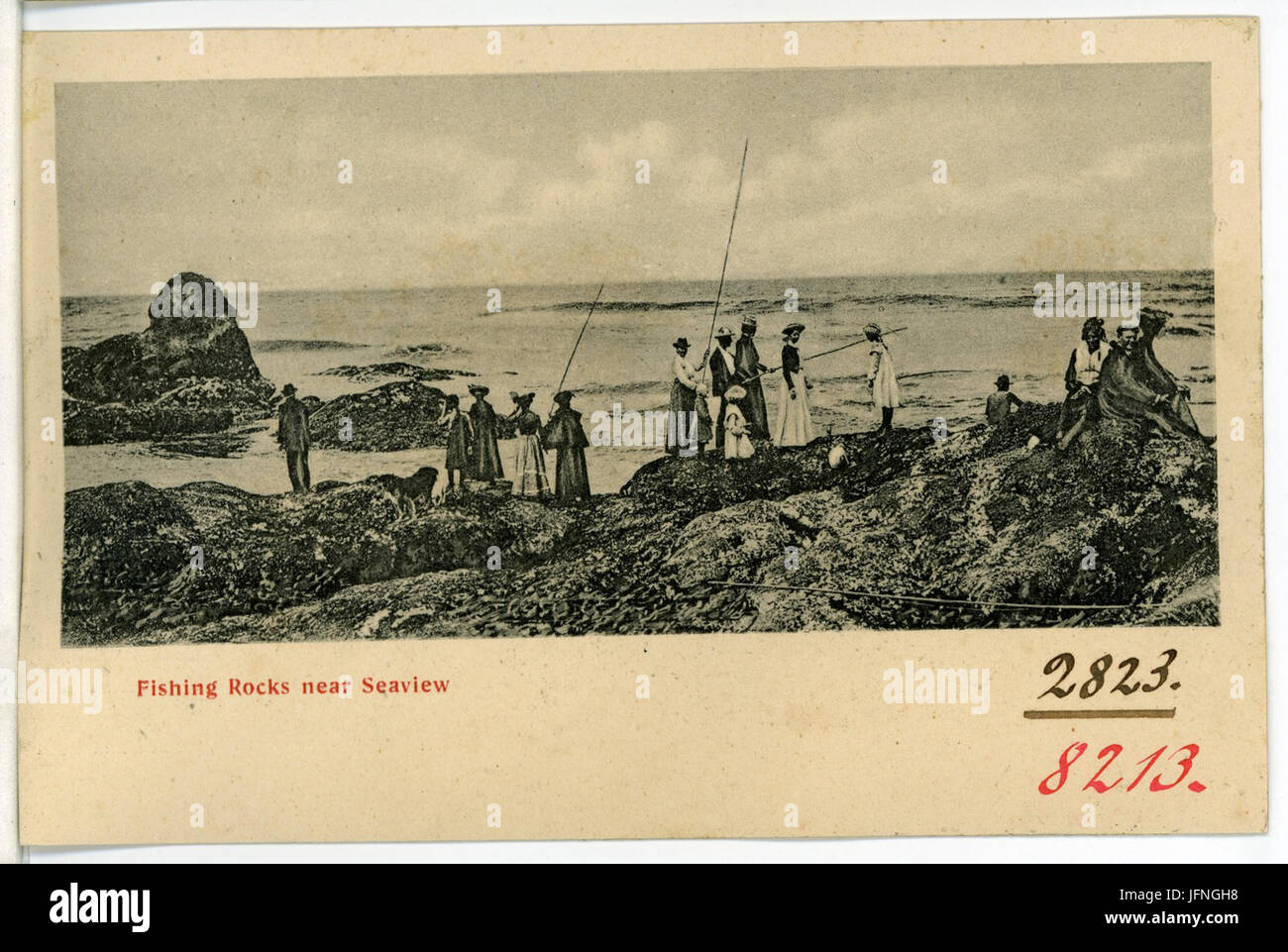 08213-Mare, Ore.-1906-Pesca rocce vicino Seaview-Brück & Sohn Kunstverlag Foto Stock