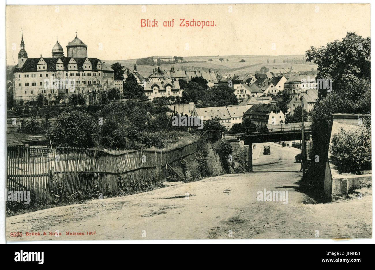 08535-Zschopau-1907-Blick auf Zschopau-Brück & Sohn Kunstverlag Foto Stock