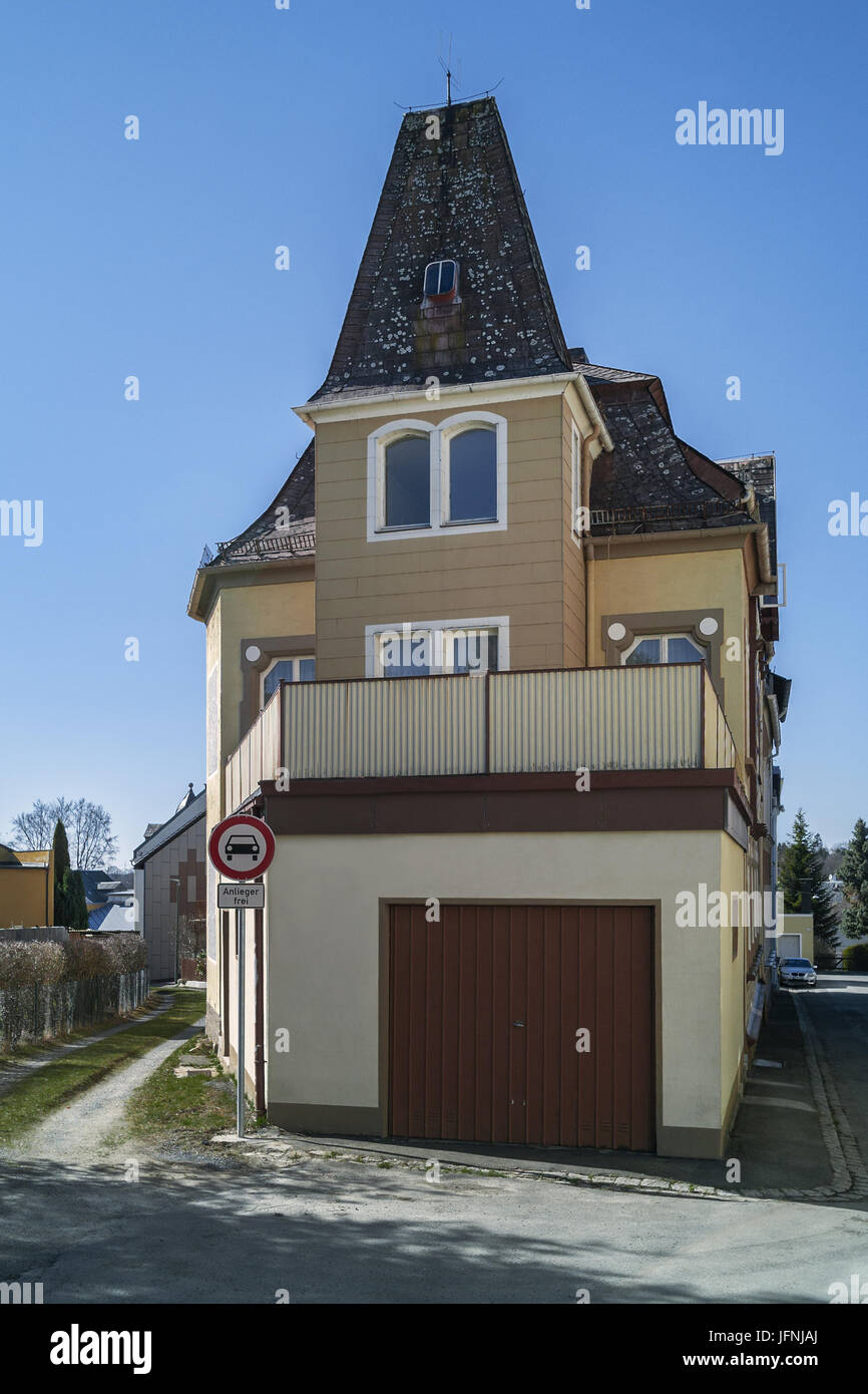 Old town house in Rehau - Alta Franconia Foto Stock