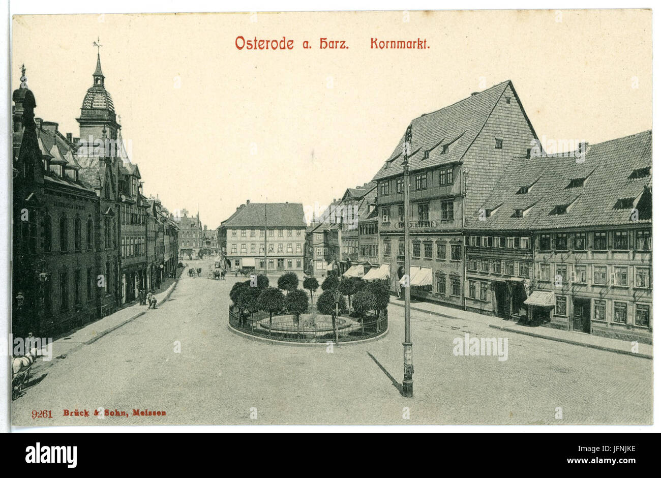 09261-Osterode-Harz-1907-Kornmarkt-Brück & Sohn Kunstverlag Foto Stock