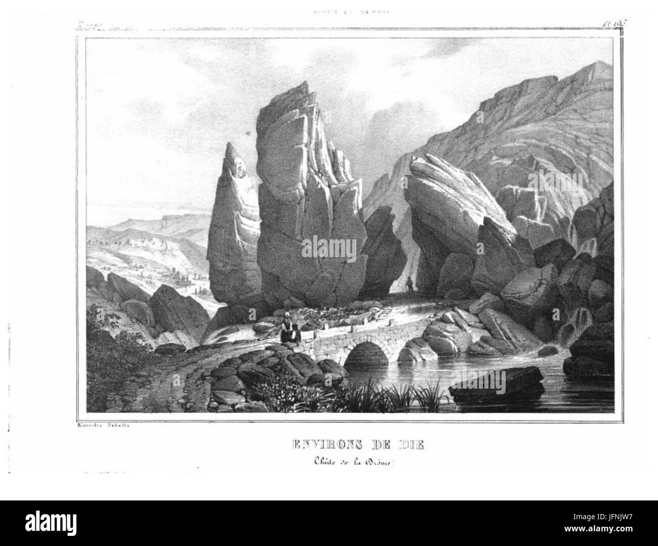 841 album dauphiné, dintorni de Die, scivolo de la Drome, dall annuncio Foto Stock