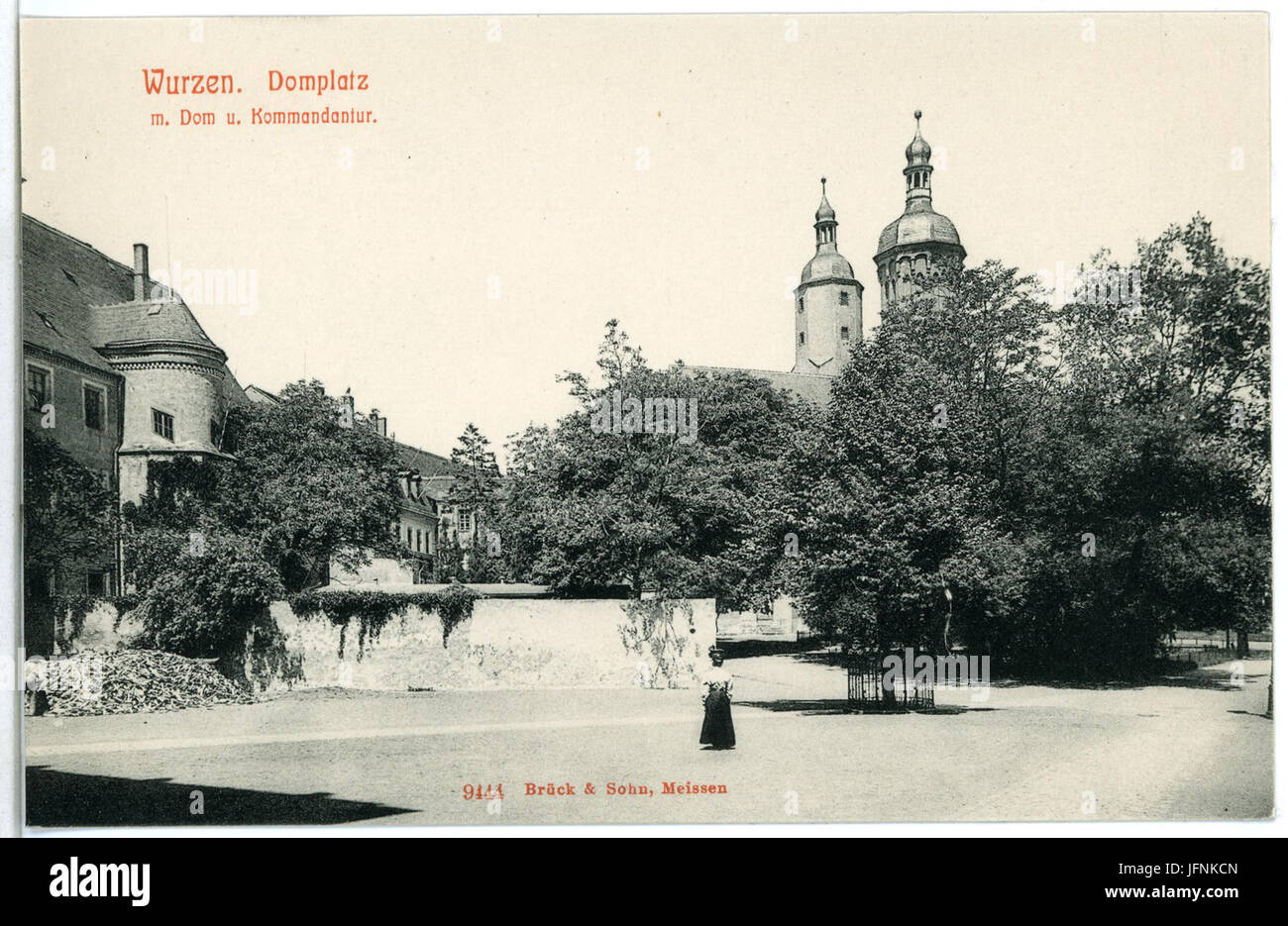 09444-Wurzen-1908-Domplatz mit Dom und Kommandantur-Brück & Sohn Kunstverlag Foto Stock