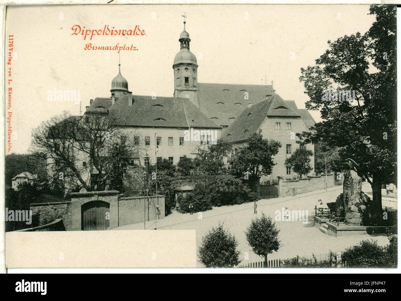 01176-Dippoldiswalde-1899-Bismarckplatz-Brück & Sohn Kunstverlag Foto Stock