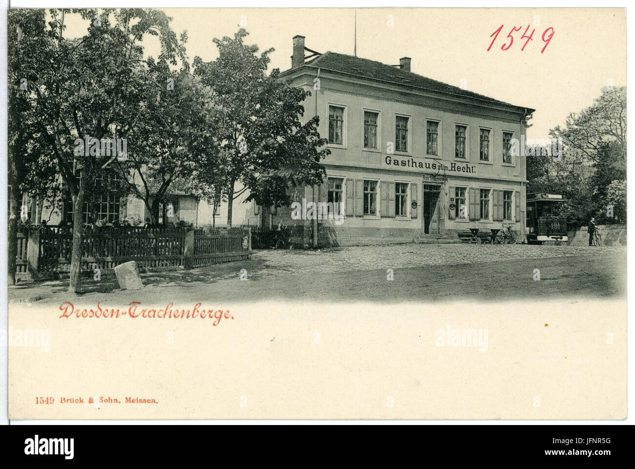 01549-Dresden-1901-Trachenberge Gasthaus zum Hecht-Brück & Sohn Kunstverlag Foto Stock