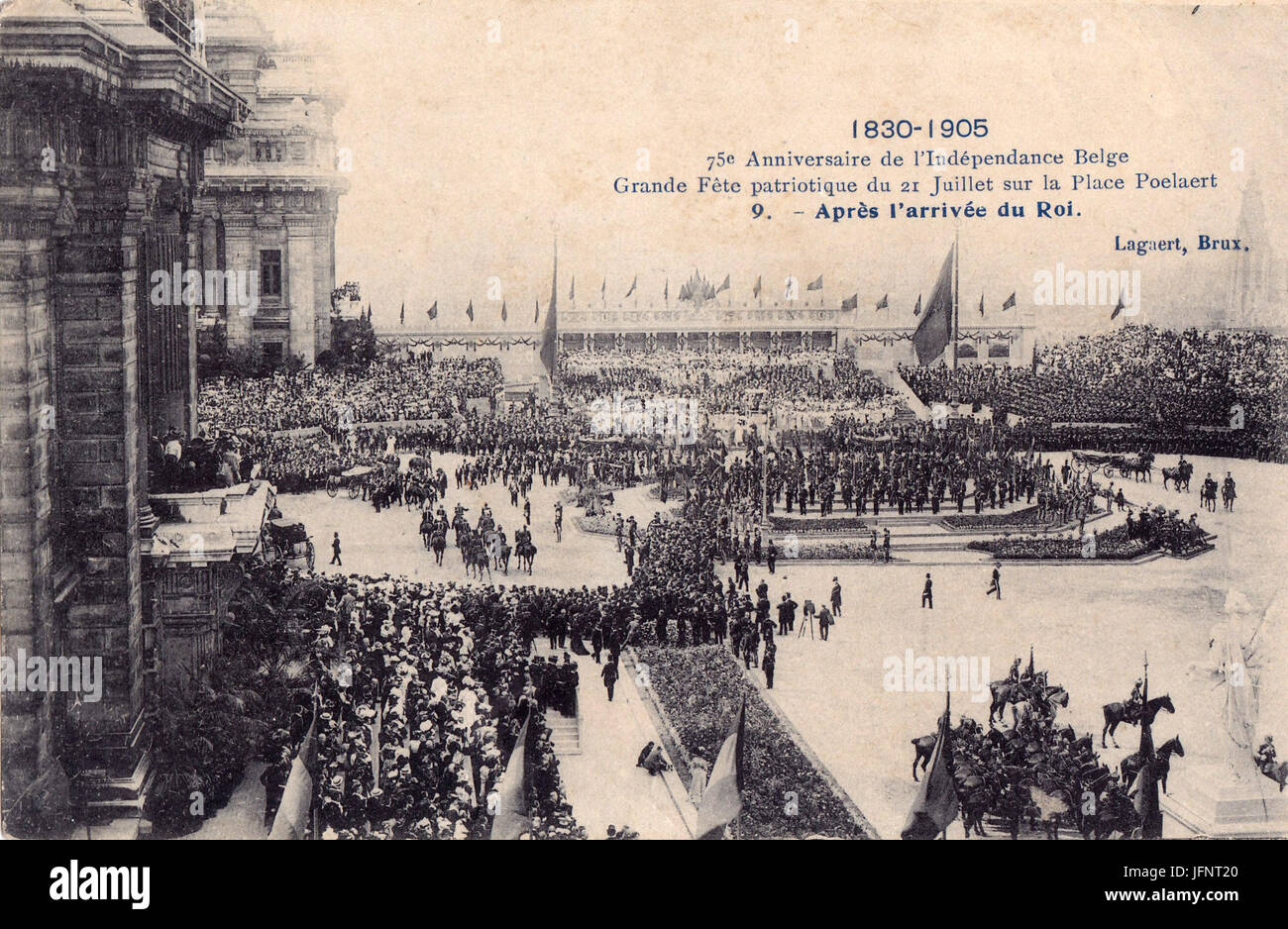 1830 1905, 75º aniversário da independência belga, 9, Arquivo de Villa Maria, Angra do Heroísmo, Açores. Foto Stock