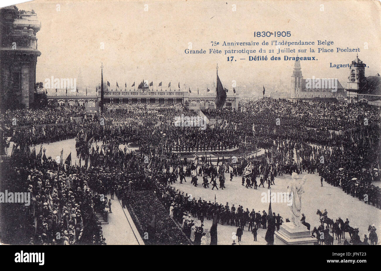 1830 1905, 75º aniversário da independência belga, 17, Arquivo de Villa Maria, Angra do Heroísmo, Açores. Foto Stock