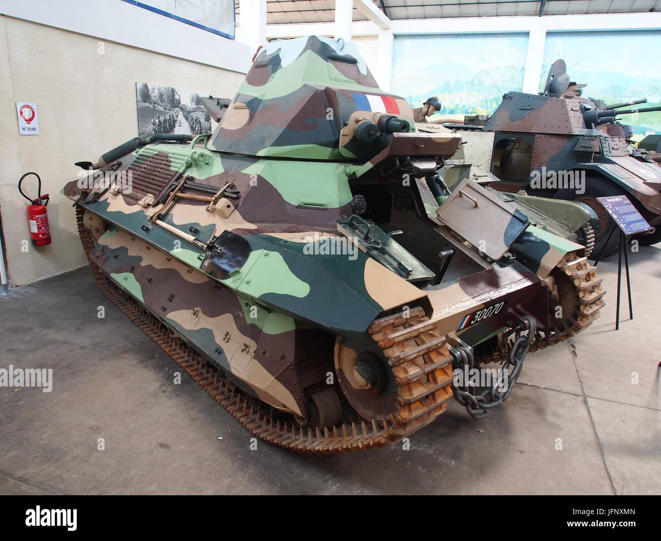 1935 Forges et Chantiers de la Méditerranée FCM 36, serbatoi nel Musée des Blindés, Francia, pic-4 Foto Stock