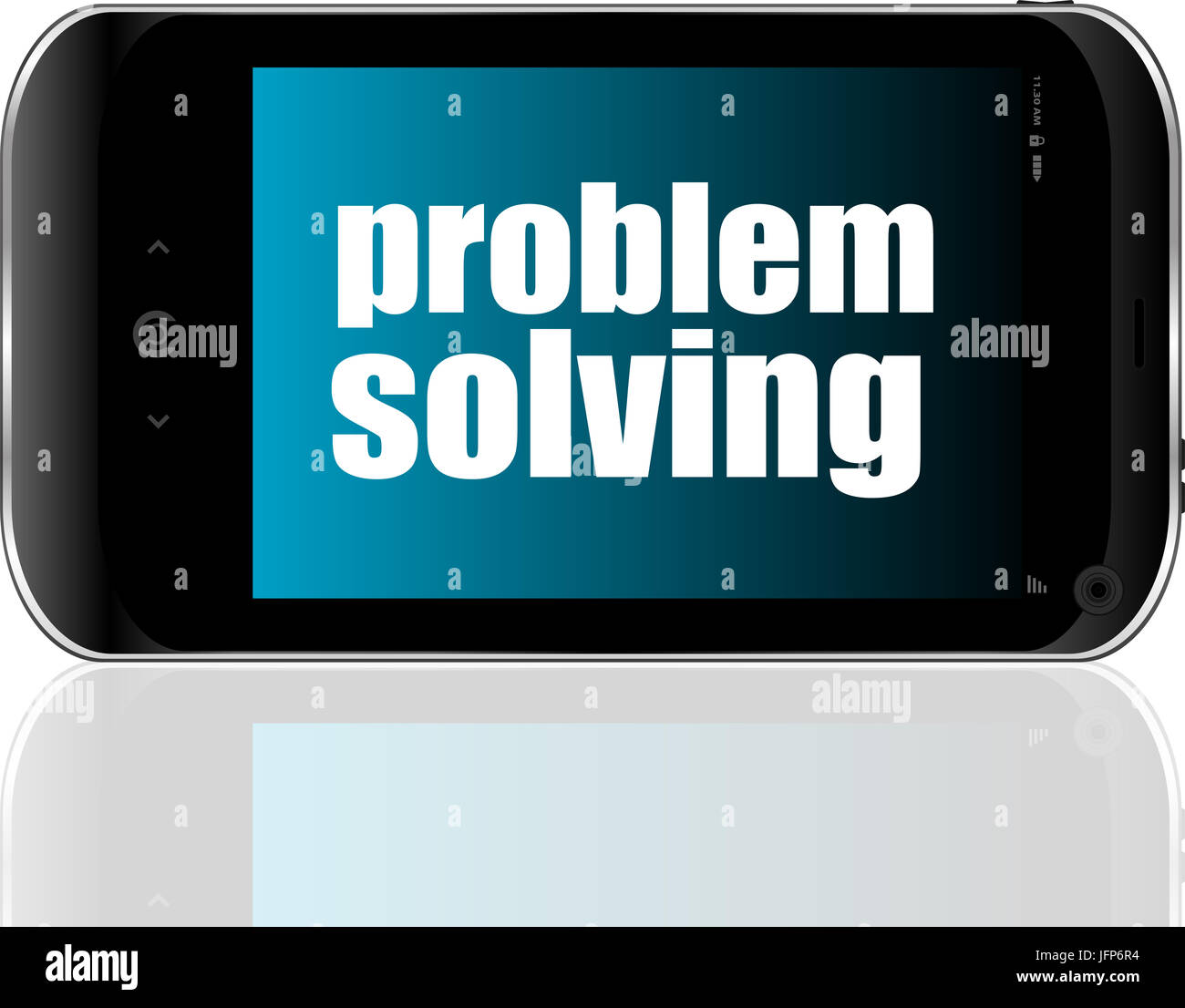 Il concetto di business. il testo risoluzione dei problemi . Moderno dettagliata smart phone Foto Stock