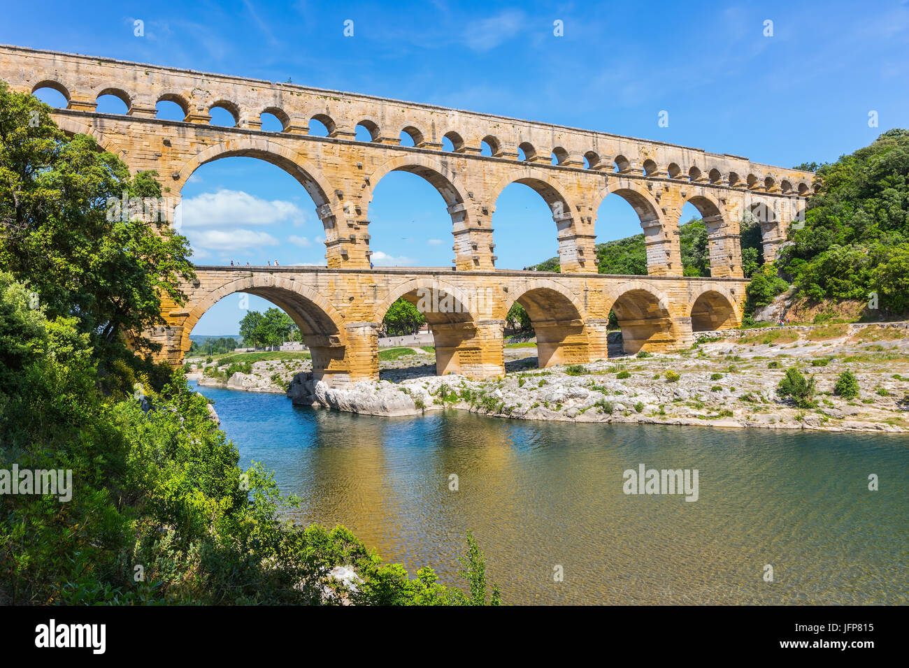 Acquedotto di Pont du Gard - il più alto in Europa Foto Stock