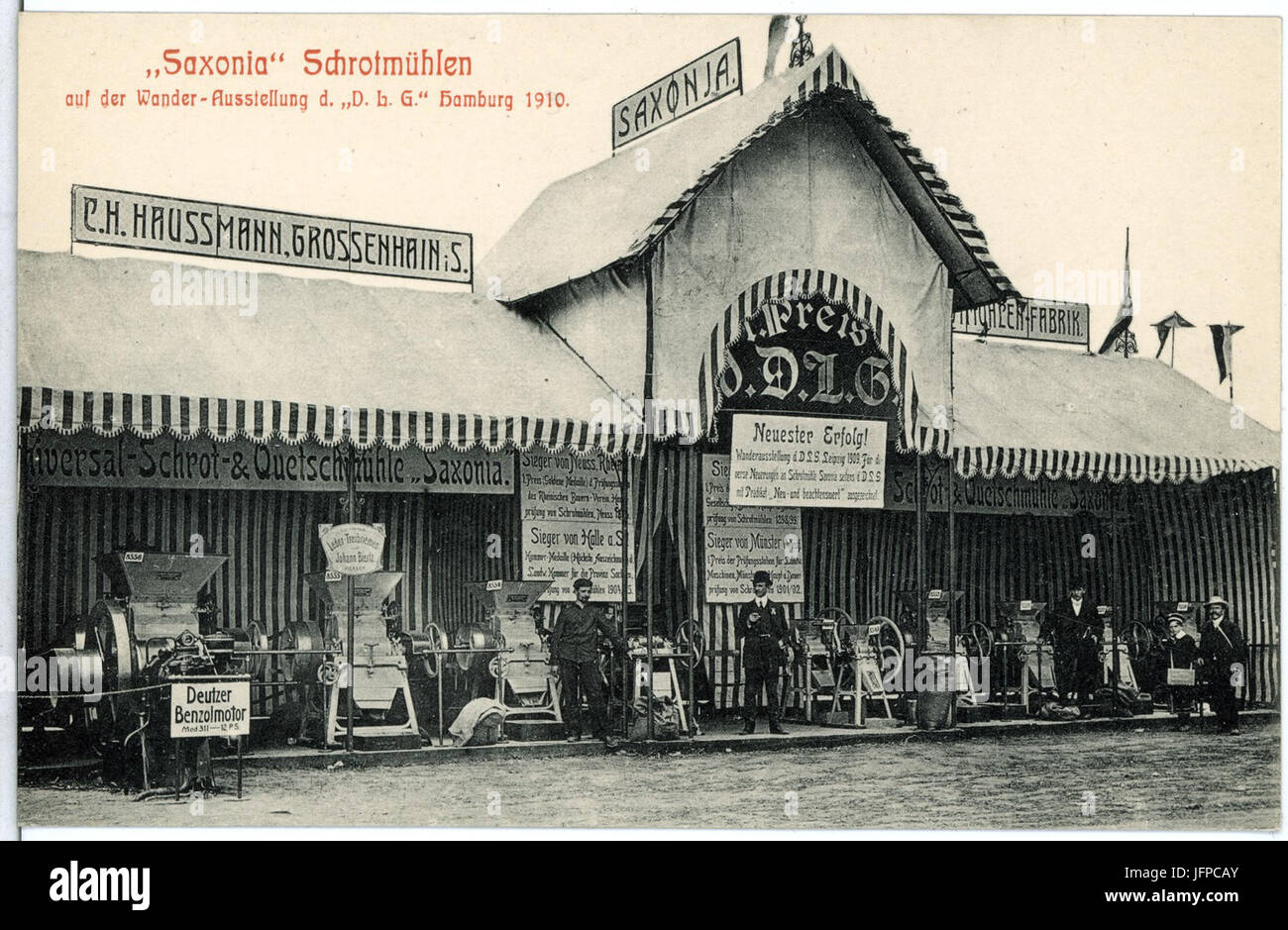 11004-Hamburg-1910-Saxonia Schrotmühlen auf der Wanderausstellung-Brück & Sohn Kunstverlag Foto Stock